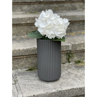 Lyngby Vase 20 cm grau/schwarz