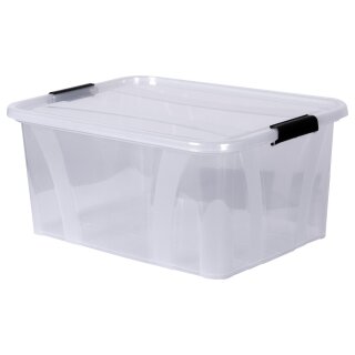 Aufbewahrungsbox, transparent mit Deckel, 32 Liter
