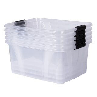 Aufbewahrungsbox, transparent mit Deckel, 32 Liter