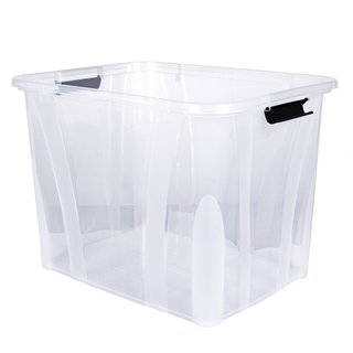 Aufbewahrungsbox, transparent mit Deckel, 55 Liter