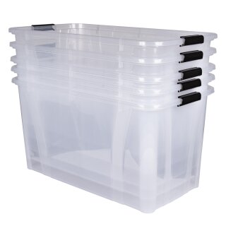 Aufbewahrungsbox, transparent mit Deckel, 80 Liter