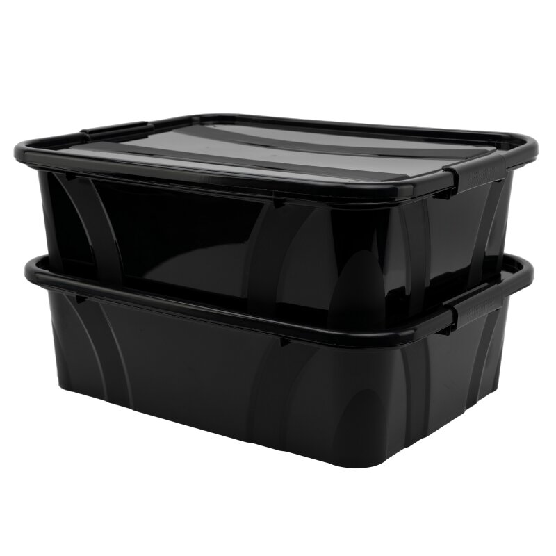 Kunststoffbox schwarz mit Deckel 21 L - Shop Office Store - Exklusive  Einrichtungen, 9,40 €