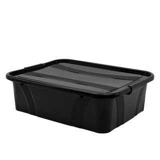 Aufbewahrungsbox, schwarz mit Deckel, 21 Liter