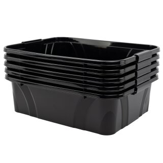 Aufbewahrungsbox, schwarz mit Deckel, 21 Liter