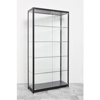 Glasvitrine schwarz mit LED-Beleuchtung