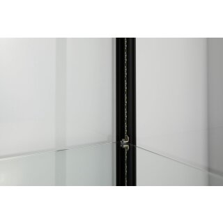 Glasvitrine schwarz mit LED-Beleuchtung