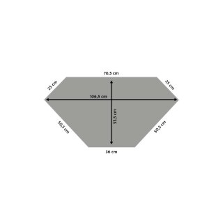 Theken-Eck-Vitrine schwarz, LED Beleuchtung, 75x75x94cm