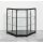 Theken-Eck-Vitrine schwarz, LED Beleuchtung, 75x75x94cm