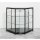Theken-Eck-Vitrine schwarz, LED Beleuchtung, 75x75x94cm
