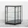 Theken-Eck-Vitrine schwarz, LED Beleuchtung, 75x75x94cm