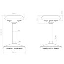 EIGENTLICH Ergonomischer Pendelhocker weiß, grau
