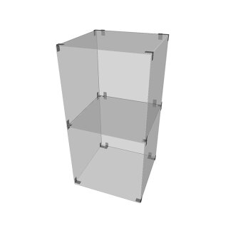 Glassteckvitrine mit Rckwand Fachgre 40 x 40 cm Sicherheitsglas