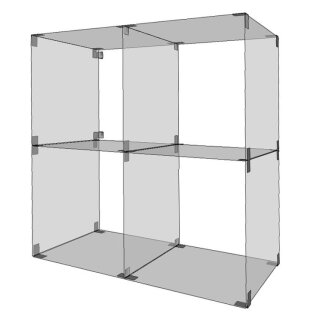 Glassteckvitrine Wrfel Fachgre 40 x 40 cm