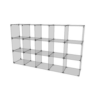 Glassteckvitrine "3-fach lang" Fachgröße 40 x 40 cm