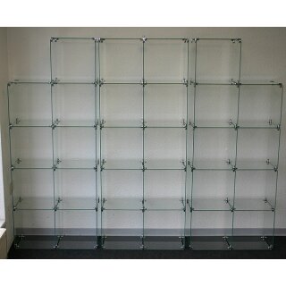Glassteckvitrine "Großes Set" Fachgröße 30 x 30 cm