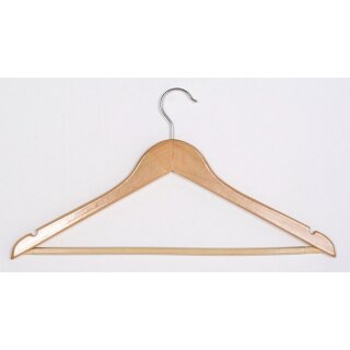 100er Set Holzbügel mit Steg 44 cm